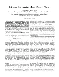Software Engineering Meets Control Theory