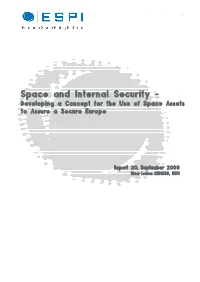Space and Internal Security. Developing a Concept for the Use