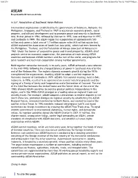ASEAN Ebcid:Com.Britannica.Oec2.Identifier.Articleidentifier?Tocid=9068910&Ar