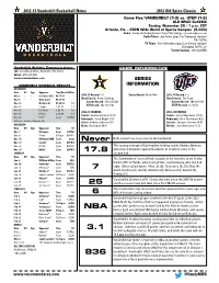 Old Spice Classic Game Five/VANDERBILT (1-3) Vs
