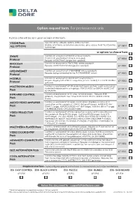 Option Request Form. for Professionals Only