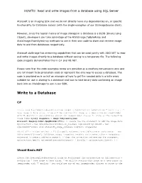 Read and Write Images from a Database Using SQL Server