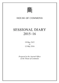 Sessional Diary 2015–16