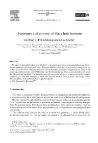 Symmetry and Entropy of Black Hole Horizons