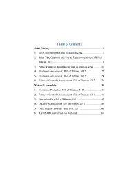 Table of Contents Joint Sitting
