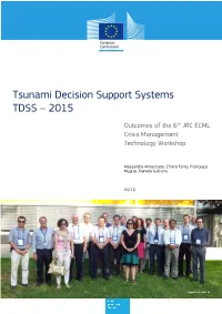 Tsunami Decision Support Systems TDSS – 2015