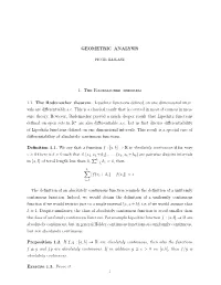 1. the Rademacher Theorem