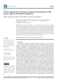A New Approach for Dynamic Stochastic Fractal Search with Fuzzy Logic for Parameter Adaptation