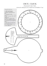 CRUX - CLOCK (Pronounced 'Crooks' Clock) a Device for Telling the Time of Night from the Southern Cross