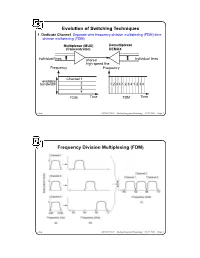 Evolution of Switching Techniques Frequency Division Multiplexing