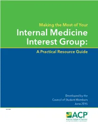 Internal Medicine Interest Group Resource Guide