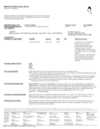 Material Safety Data Sheet Revision: 10/23/2001
