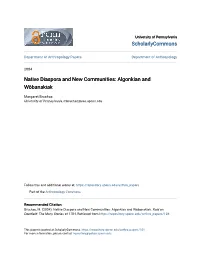 Native Diaspora and New Communities: Algonkian and WÃ