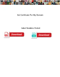 Ssl Certificate for My Domain