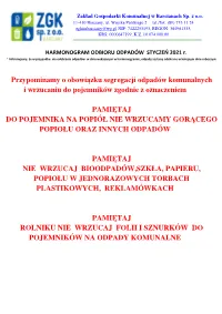 Styczeń 2021 Harmonogram