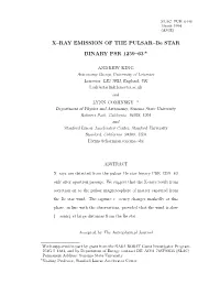 X–RAY EMISSION of the PULSAR–Be STAR BINARY PSR 1259–63*