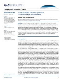 Analytic Radiative-Advective Equilibrium As a Model for High