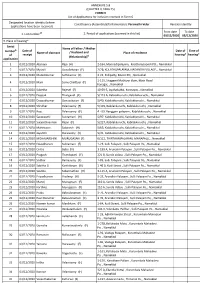 ANNEXURE 5.8 (CHAPTER V, PARA 25) FORM 9 List of Applica Ons For