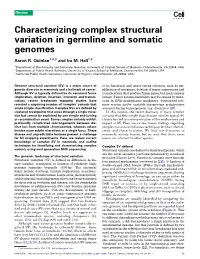 Characterizing Complex Structural Variation in Germline and Somatic Genomes