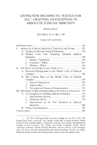Crafting an Exception to Absolute Judicial Immunity