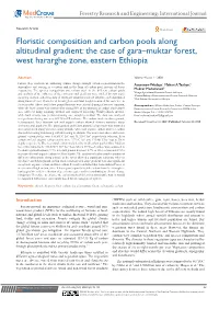 Floristic Composition and Carbon Pools Along Altitudinal Gradient: the Case of Gara–Muktar Forest, West Hararghe Zone, Eastern Ethiopia