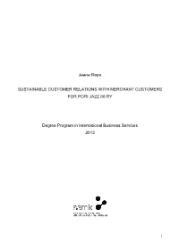 Jaana Repo SUSTAINABLE CUSTOMER RELATIONS WITH