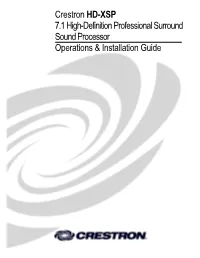 Operations & Installation Guide: HD-XSP