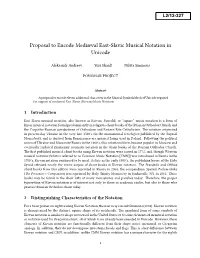 Proposal to Encode Mediæval East-Slavic Musical Notation in Unicode