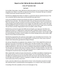Report on the Talk by Ms Kerry Mccarthy MP