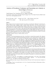 Analysis of Docudrama Techniques and Negotiating One's Identity In
