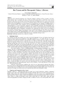Bee Venom and Its Therapeutic Values: a Review