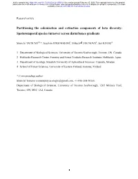 Partitioning the Colonization and Extinction Components of Beta Diversity: Spatiotemporal Species Turnover Across Disturbance Gradients