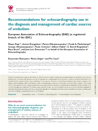 Recommendations for Echocardiography Use in The