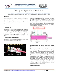Theory and Application of Ruby Laser