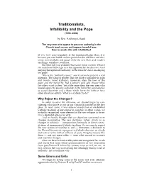 Traditionalists, Infallibility and the Pope (1995, 2006)