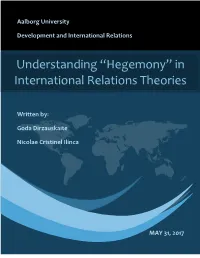 Understanding “Hegemony” in International Relations Theories