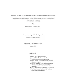 A Study of Practices and Procedures Used to Prepare Competent Group