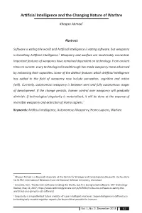 Artificial Intelligence and the Changing Nature of Warfare