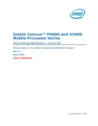 Intel® Celeron™ P4000 and U3000 Mobile Processor Series