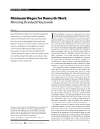 Minimum Wages for Domestic Work Mirroring Devalued Housework