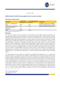 Mohan Meakin Limited: Ratings Upgraded with Revision in Outlook