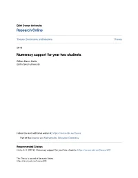 Numeracy Support for Year Two Students