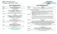 PHPC CPD Symposium Winnipeg, April 26-27, 2020