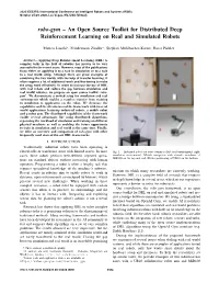 Robo-Gym Ï¿½ an Open Source Toolkit for Distributed Deep Reinforcement