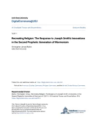 The Response to Joseph Smith's Innovations in the Second