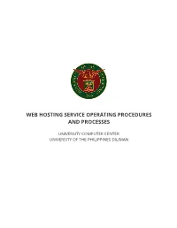 Web Hosting Service Operating Procedures and Processes