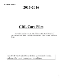 2015-2016 CDL Core Files