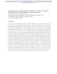 A Data Integration Approach to Prioritize Disease-Associated Genes 1 1,2, Daniel S