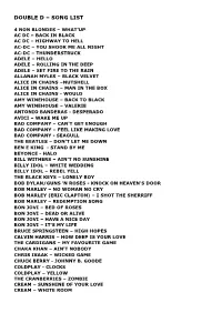 Double D, Song List