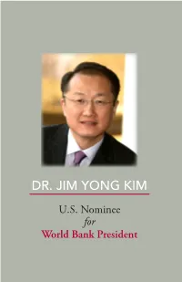 Dr. Jim Yong Kim